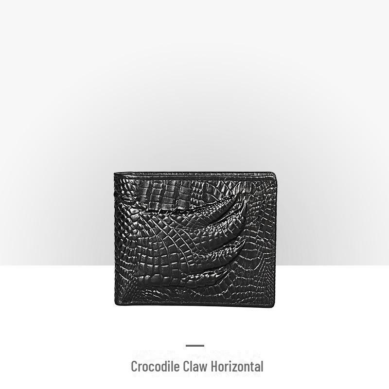 Men’s Retro Genuine Leather Wallet - Hand-Embossed Crocodile Pattern, Long, Large Capacity, Multi-Card Slots.
