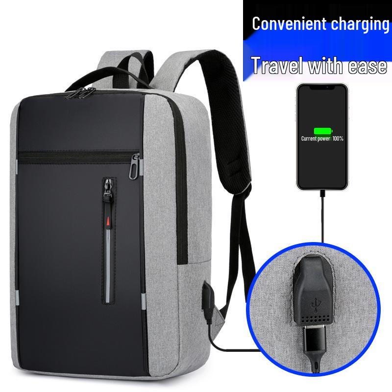 Men’s Multi-Function Business Laptop Backpack with USB Port and Large Capacity, Customizable with Logo.