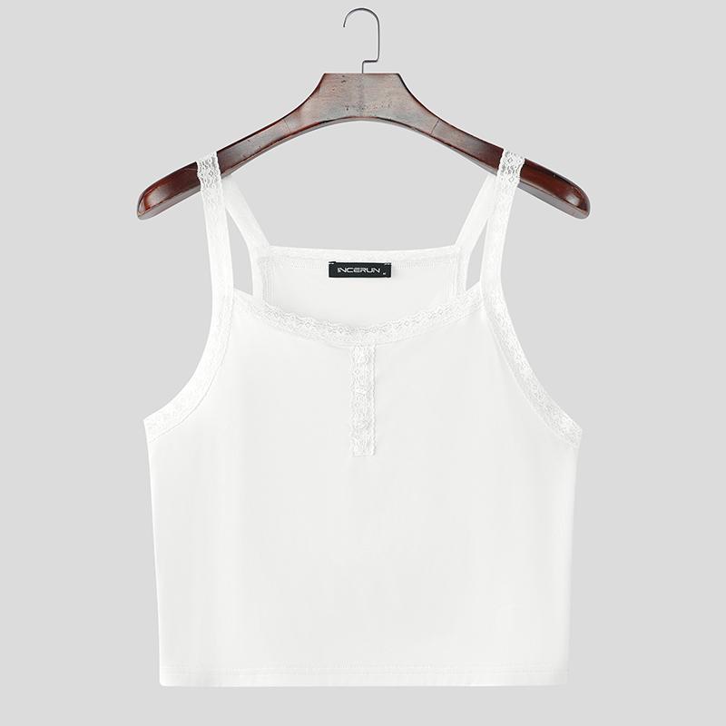 

Женские кружевные майки без рукавов с прострочкой, облегающие, майки-борцовки, камисоли L