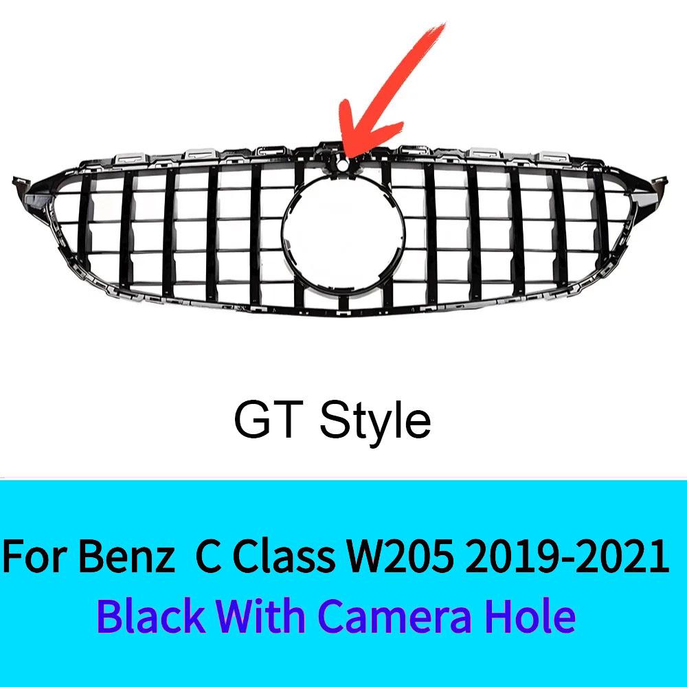 For Mercedes C Class W205 2019-2025 C180 C200 C250 C300 C260 C400 2019-2025 GT Style Sport Front Bumper Grille Inlet Grill  Mesh