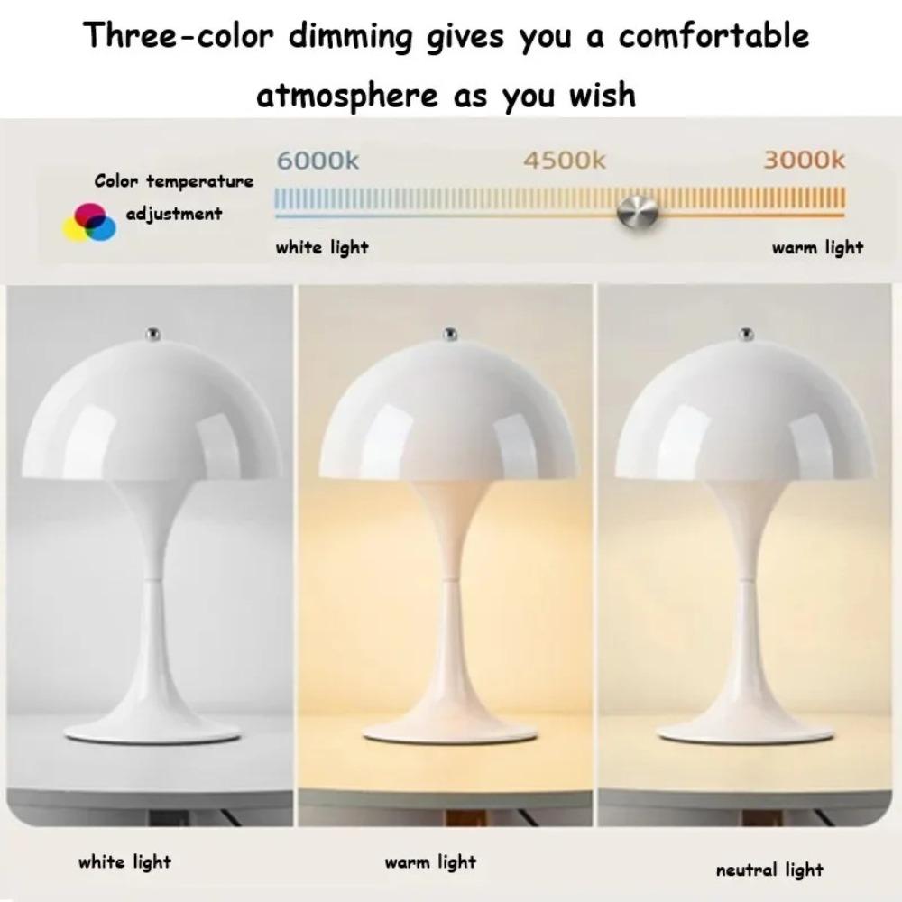 High-end Mushroom Table Lamp Rechargeable Bedroom Decorative Light Simple Desk Lamp  LED Decoration