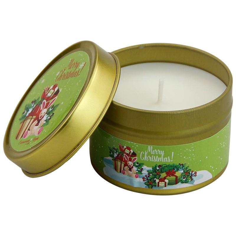 Christmas Edition Scented Candle Tin Set with Dried Flowers - Eight Soy Wax Essential Oil Candles