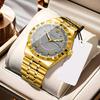 Montre pour homme Acier inoxydable Étanche Mode Non mécanique Lumineuse Calendrier Bracelet en acier Montre à quartz