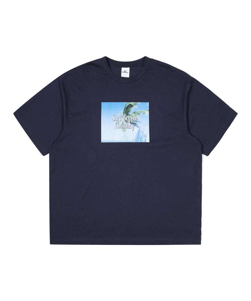 ONEILL Surfer Beach Logo T-Shirt_Navy