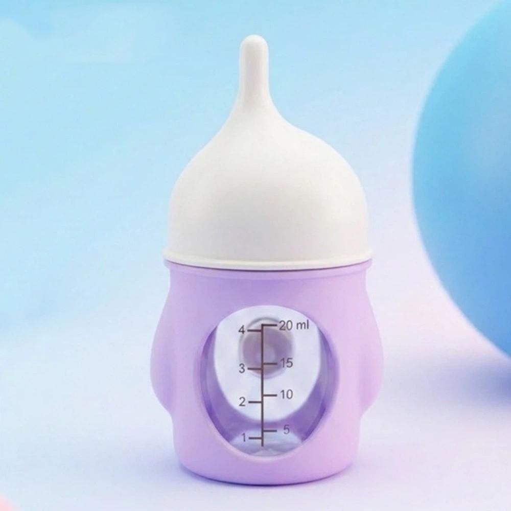 Silicone Nipple Pet Milk Bottle Visible Scale Pet Feeding Bottle Cat Feeding Bottle Newborn Puppy Purple 20ML