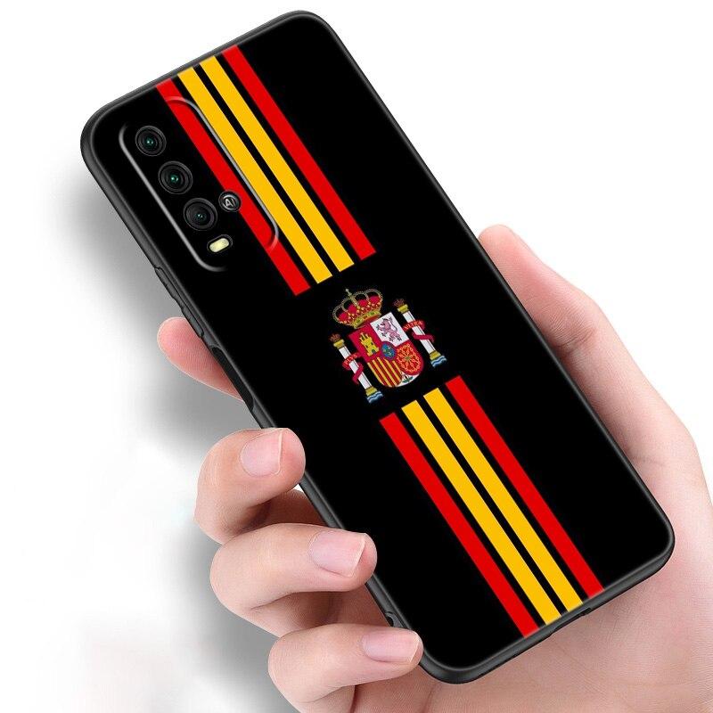 

Силиконовый чехол для телефона с гербом Испании и флагом для Xiaomi Redmi Note 11 10 9 8 Pro 11T 10T 10S 9S 8T 9 9A 9C 9T, черный чехол Redmi Note 11 Pro
