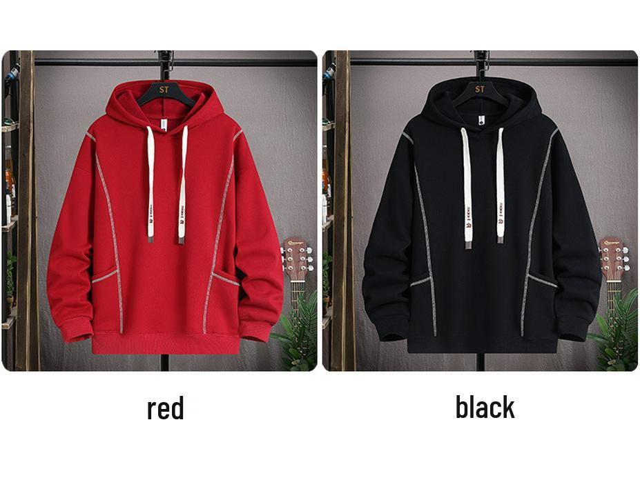 Jungen Fleece-gefütterter Kapuzenpullover für den Winter – Warme, trendige Oberbekleidung für Teenager