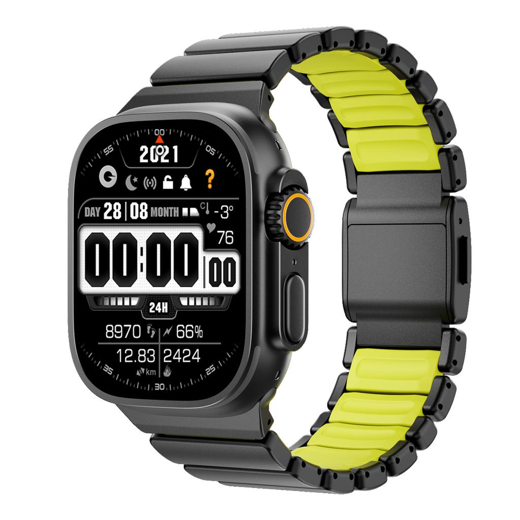רצועת סיליקון מגנטית מטיטניום לשעון Apple Watch Ultra 3/2 49 מ"מ סדרה 11 10 46 מ"מ רצועת מתכת ל-Iwatch 9 8 7 45 מ"מ 6 SE 5 44 מ"מ