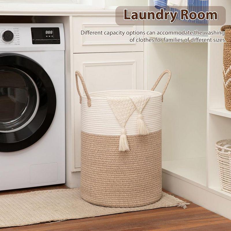 80L Foldable Round Laundry Basket with Large Capacity