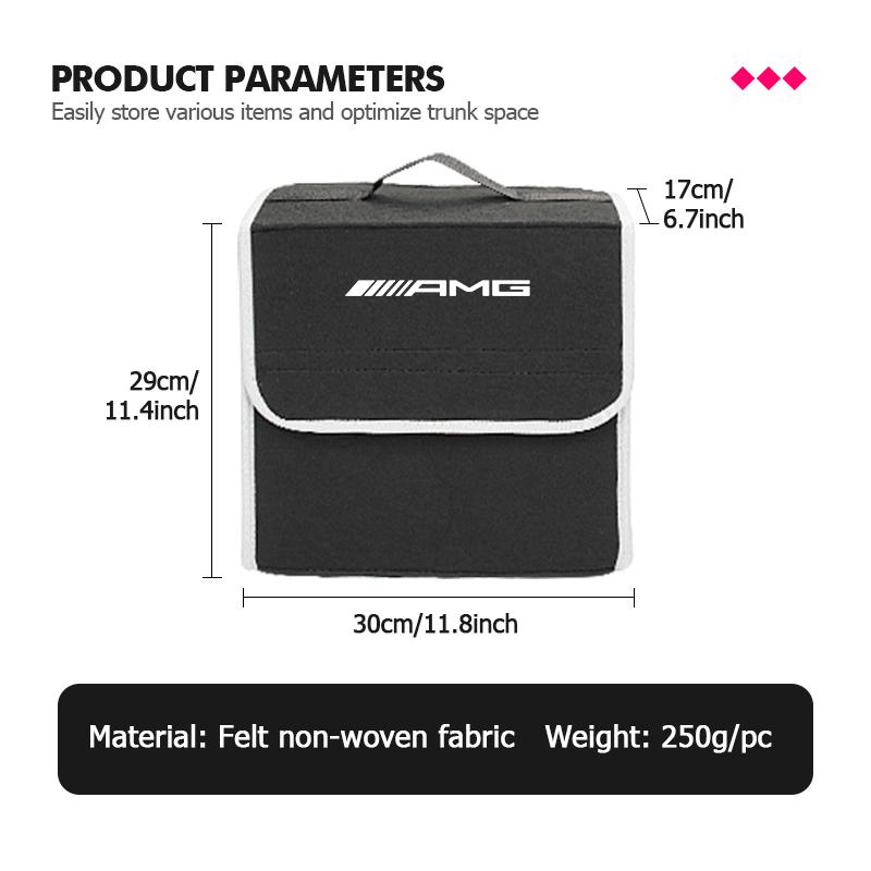 JXY1 2025 Hot Car Trunk Storage Bag Best Felt Organize Auto Bins For Mercedes Benz AMG C180 C300 W124 W176 W177 C200 C260 GLC CLE CLA