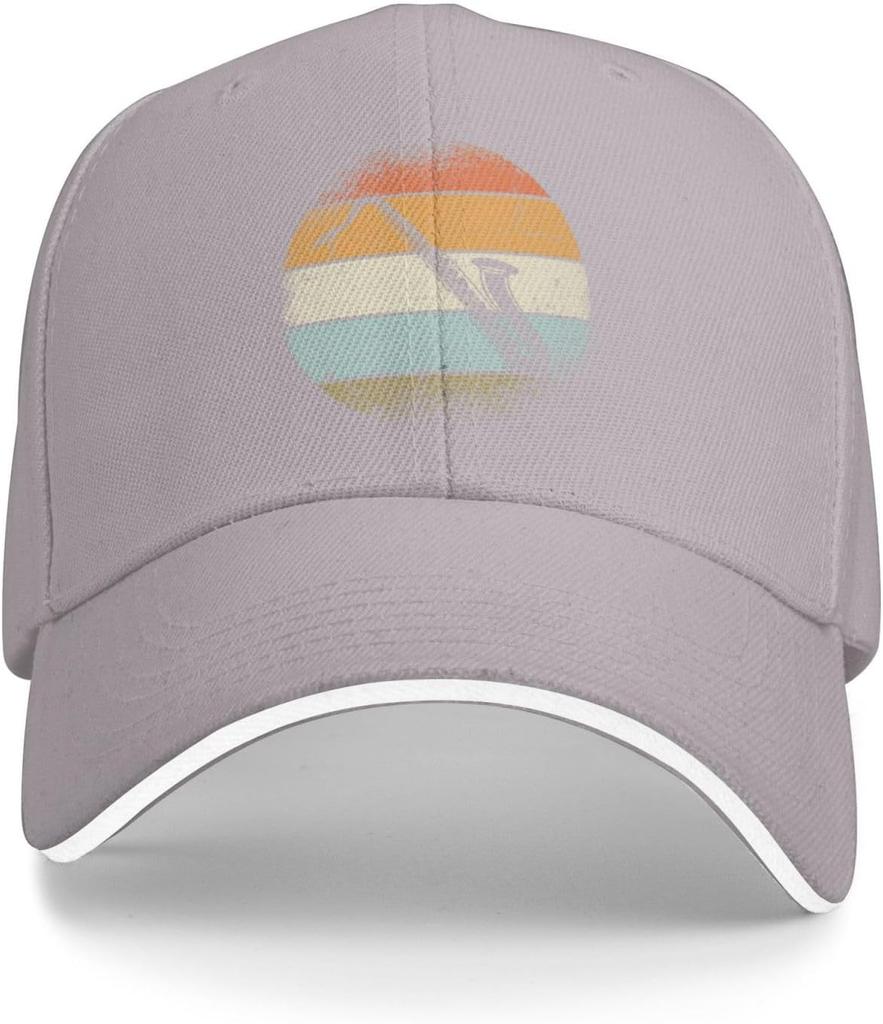 Retro Saxophone Sunset Print Baseball Cap Vintage Adjustable Cotton Casual Hat for Unisex Adults