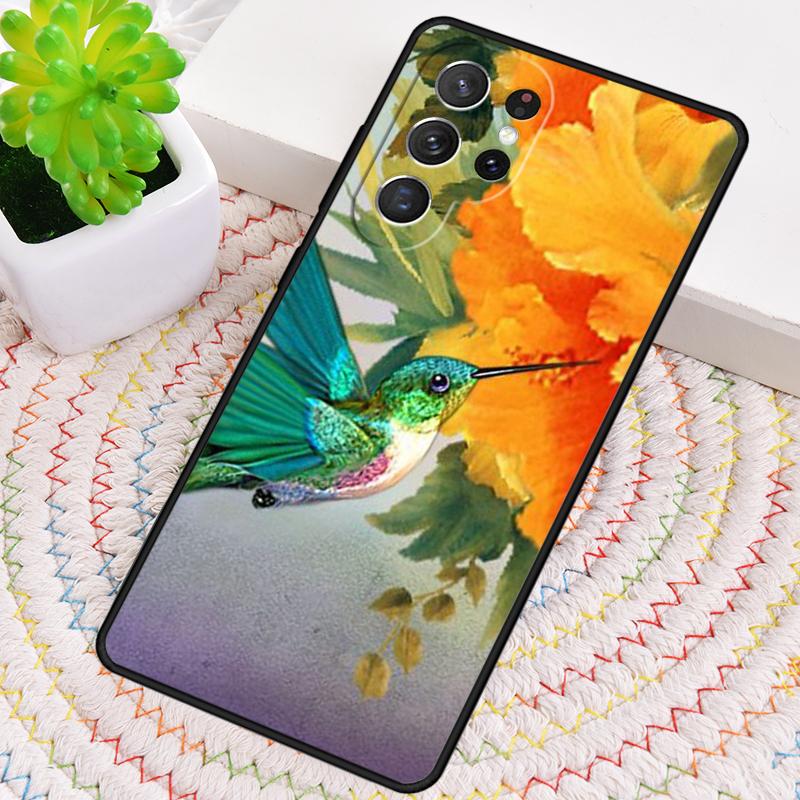 Hummingbird print Silicone Phone Case For Samsung Galaxy note 10 pro S26 S25 S24 S23 S22 S21 Plus S25Ultra Capa Cover