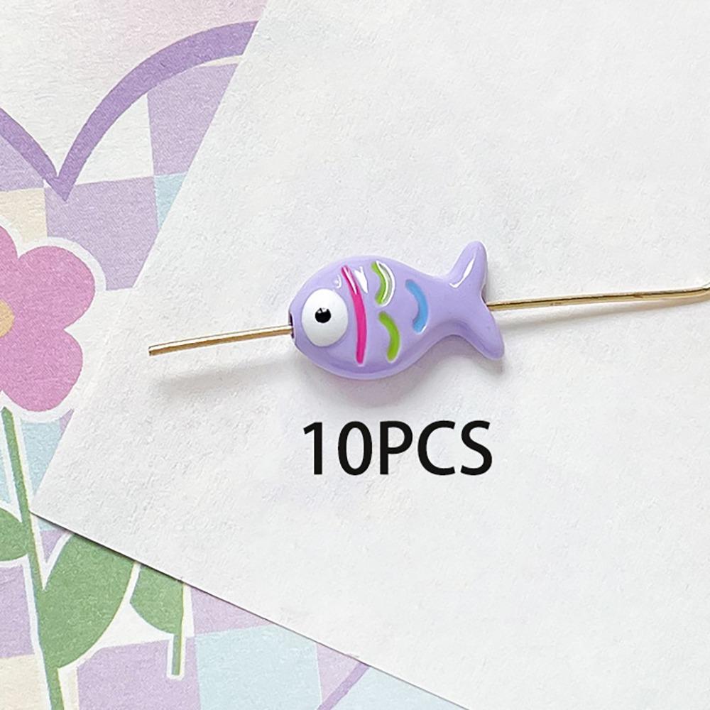 10pcs Handmade Craft Mini Fish Beads Cartoon Jewelry Making Material Bracelet Making Kit