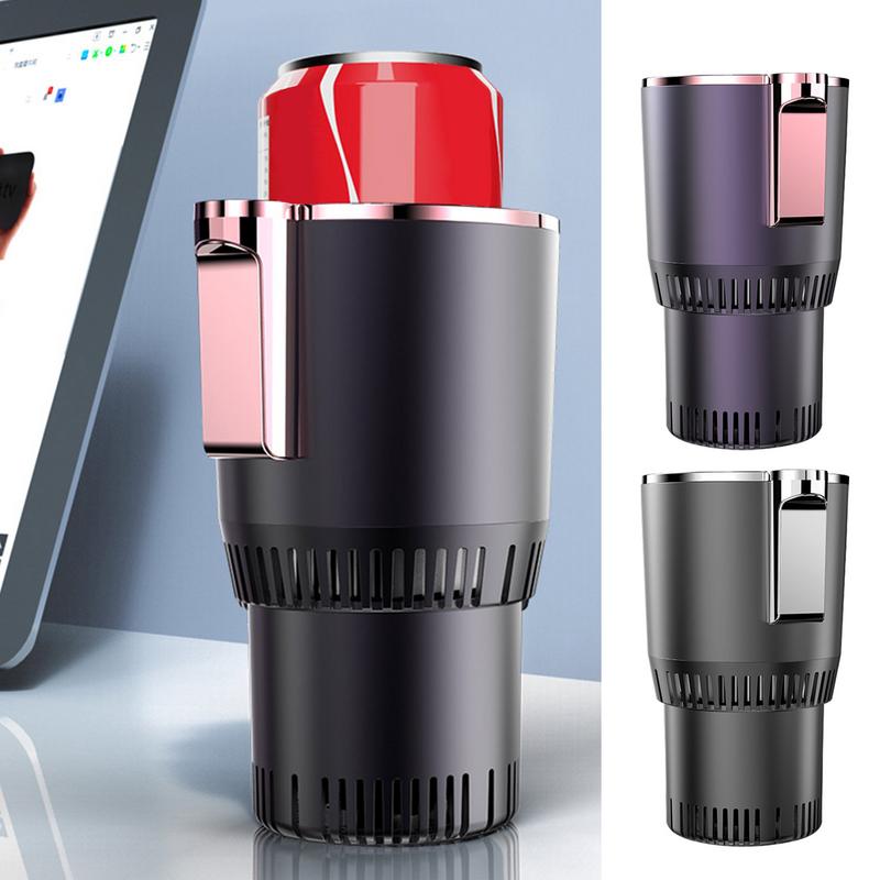Car 2-In-1 Hot And Cold Cup Drinks Holder Auto Home Fast Refrigeration Cooling/Heating Mini Touch Screen Beverage Mug Drink Can
