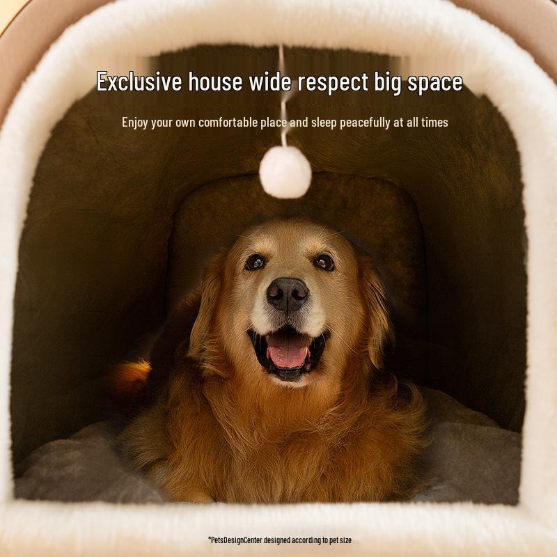 Doghouse Thickened Removable & Washable Large Dog Mat - Winter Warm Nest