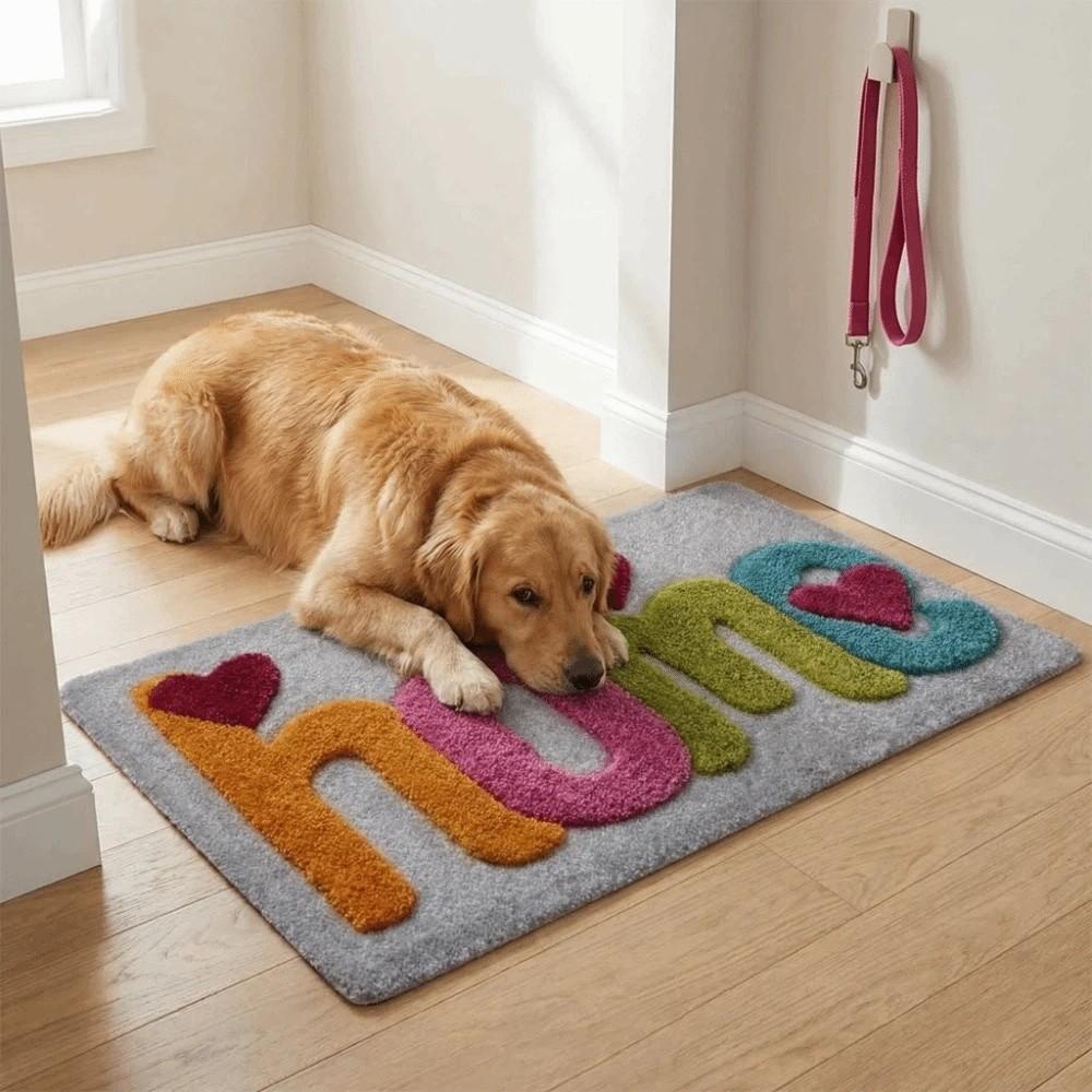 Flower Letter Absorbent Mat Love Heart Door Mat Stain-resistant Floor Mat  Entrance Hall