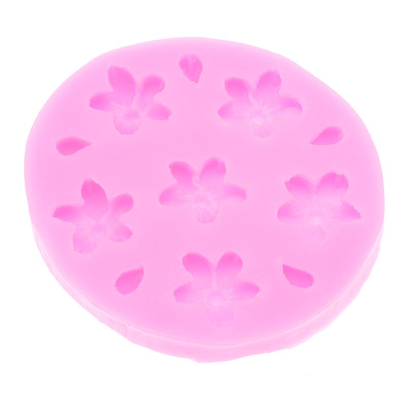 3D Sakura Shape Silicone Mold Diy Cherry Blossom Fondant Jelly Chocolate Cake Decor Tools Clay Plaster Baking Mold