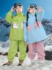 Kids' Thickened Ski Suit Set: Warm DuPont, Three-Proof Mountaineering Jacket for Boys & Girls, Primary School Students, Three-Piece.