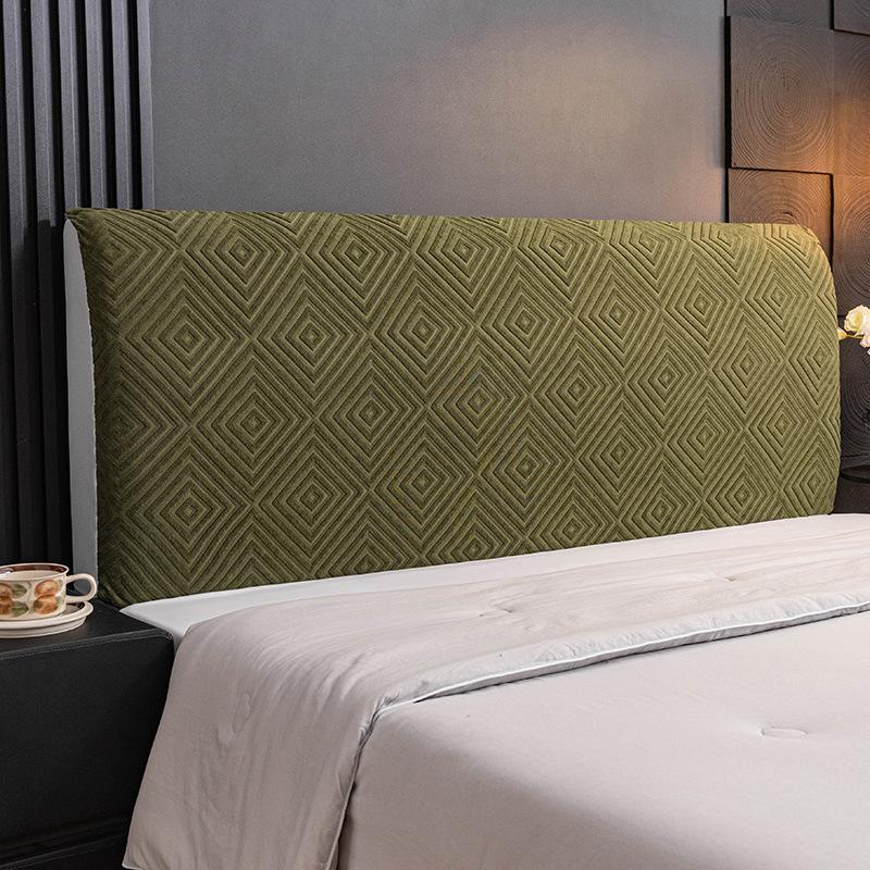 Stretch Bed Headboard Cover Soft Velvet Bed Head Slipcovers All-inclusive Solid Color Bedside Backrest Dust Protector Coversr