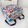Graffiti Print Backpack Junior High School Student Lightweight Schoolbag Men and Women Large Capacity Backpack