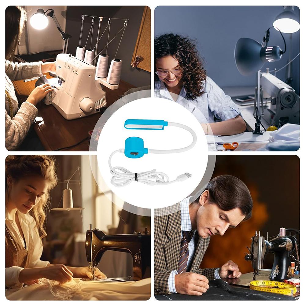 Magnetic LED Sewing Machine Light with Flexible Neck Plug in LED Lamp with Mounting Base for Home Crafting Knitting Crochet