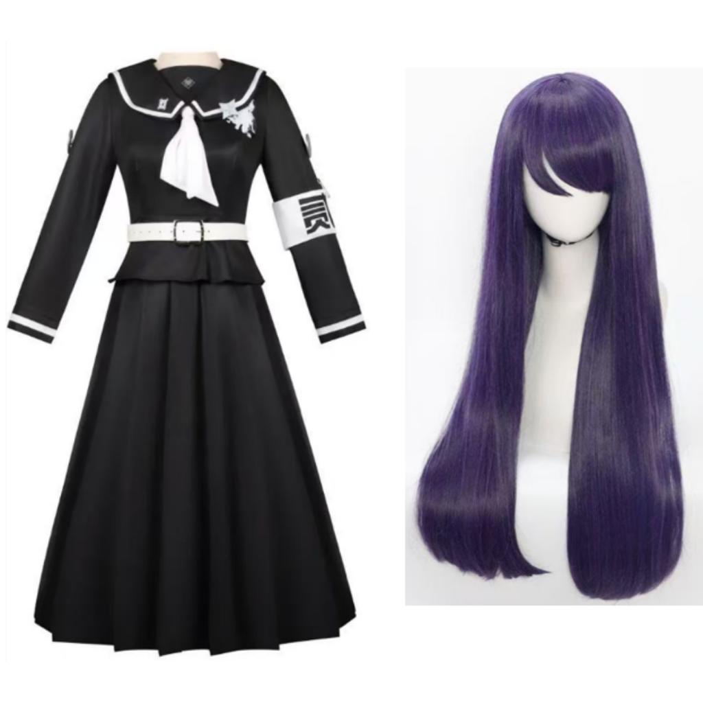 Tsukumo Kako Sizuhara Hiruko Damenmantel-Kleid-Set Cosplay Kostüm Anzug Die Hundert Cos Linie -Letzte Verteidigungsakademie Halloween Anzug