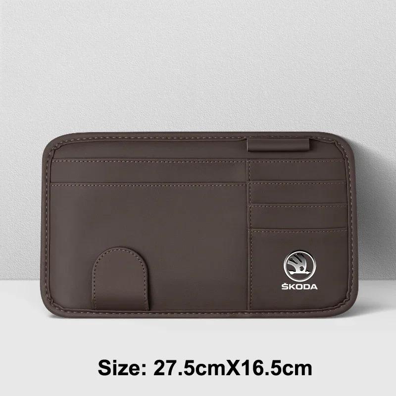 HLLQ9 Car Sun Visor Glasses Box Sunglasses Clip Card Ticket Holder for Skoda Fabia Kamiq Yeti Octavia Superb Kodiaq Karoq Rapid Scala