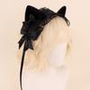 Kitten Headbands Cosplay Bows Kitten Ears Hairbands White Headwear Makeup Cosplay Hairbands Birthday Party