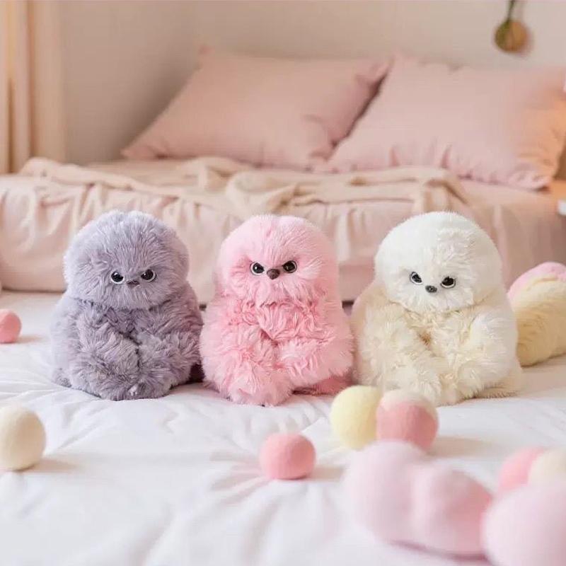 Interactive Shy Owl Plush Toy Singing Head Turning Stuffed Animal Cute Pendant Gift for Kids