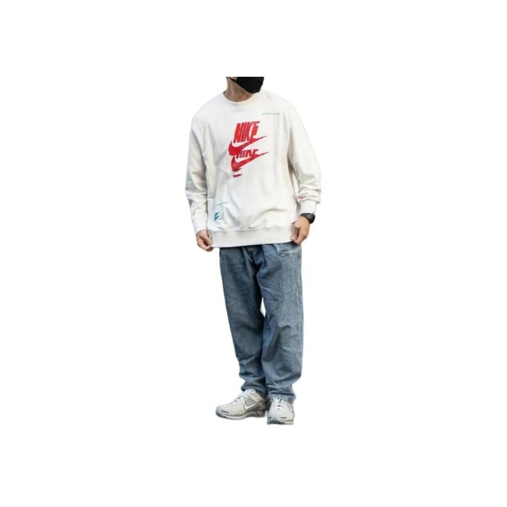 Nike Felpa Casual Girocollo Uomo Top Bianco FD9901-030