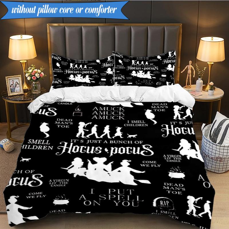 Halloween witch 3pcs K-pop music group Bedding set,Ideal for Bedroom, Dormitory,Including Duvet Cover And 2pcs Pillowcases,Fan gifts