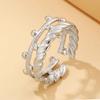 Retro Crown Design Adjustable Stainless Steel Ring for Women