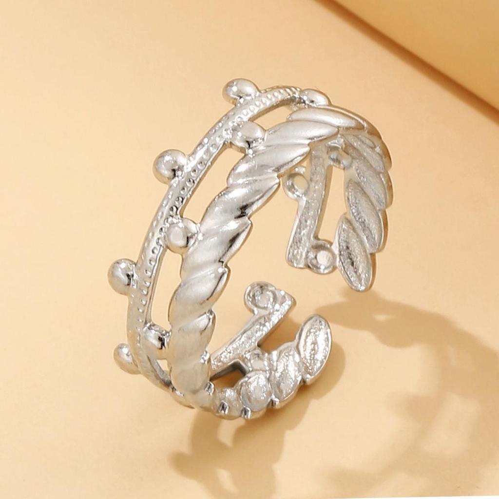 Retro Crown Design Adjustable Stainless Steel Ring for Women