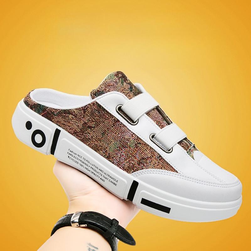 2025 Summer New Men's Backless Slip-On Closed-Toe Breathable Trendy Casual Beach Shoes Lazy Style