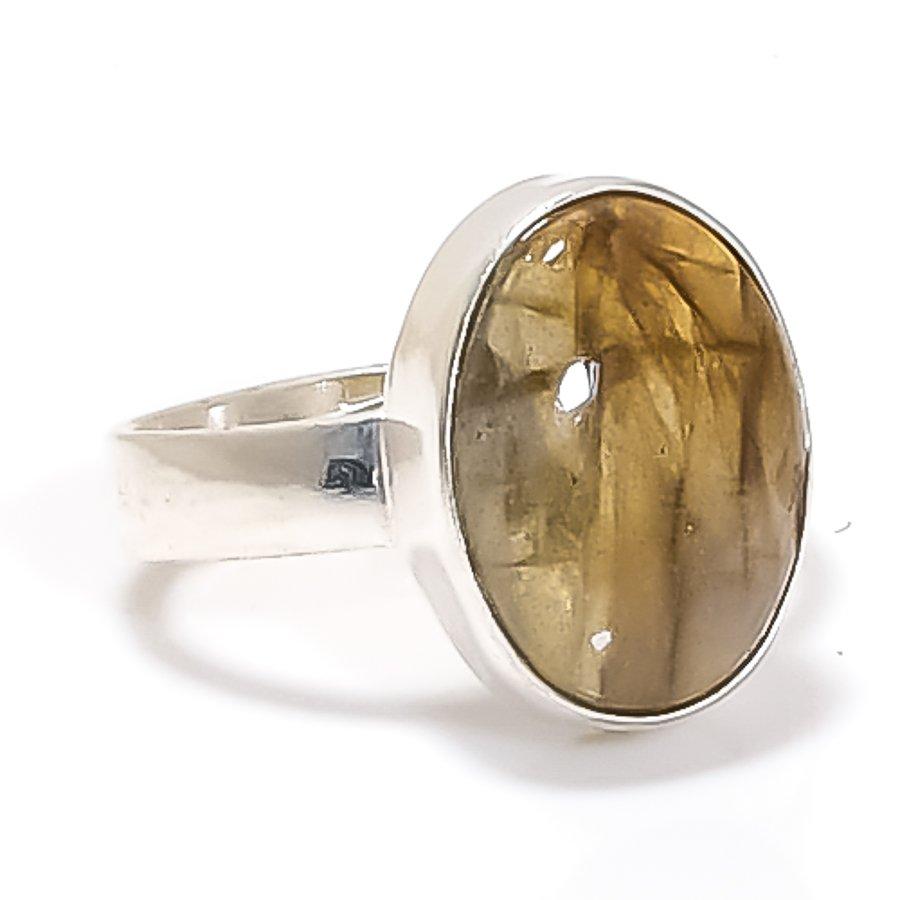 Labradorite Gemstone 925 Sterling Silver Jewelry Ring Size Adjustable GK-6546