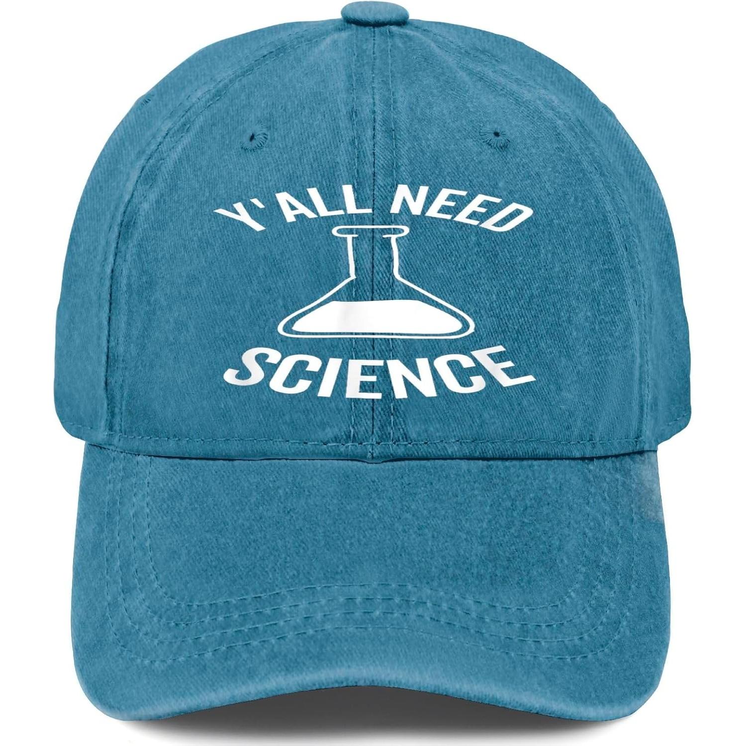 Science Chemistry Lab Graphic Washed Baseball Cap Adjustable Cotton Dad Hat for Unisex One Size