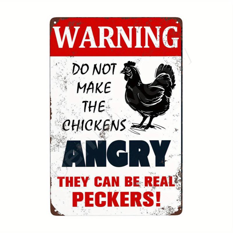 The Fluffy Butt Hut Vintage Retro Metal Sign Hot Chicks Funny Wall Art Sign Welcome To Our Coop Kitchen Farmhouse Wall Decor