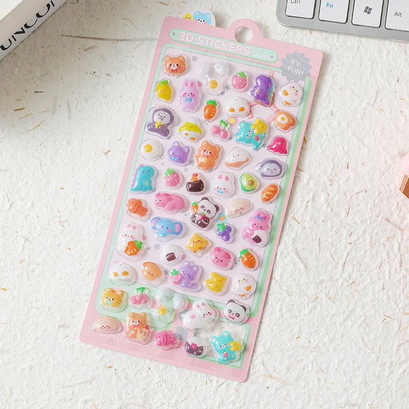 Non-Toxic Japanese Cartoon 3D Hollow Relief Diy Planner Decorative Stickers For Children Water Cups And Phone Cases