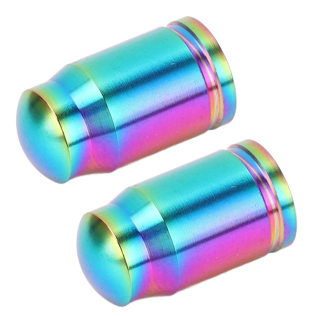 2 Pack Bike Valve Stem Caps Ti Alloy Dust Proof Heavy Duty Universal Bike Tire Valve Stem Cap Cover for Mountain Road