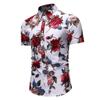 Summer Shirts Men Fashion Floral Print Short Sleeve Hawaiian Shirt Male Casual Flower Slim Fit Beach Shirts