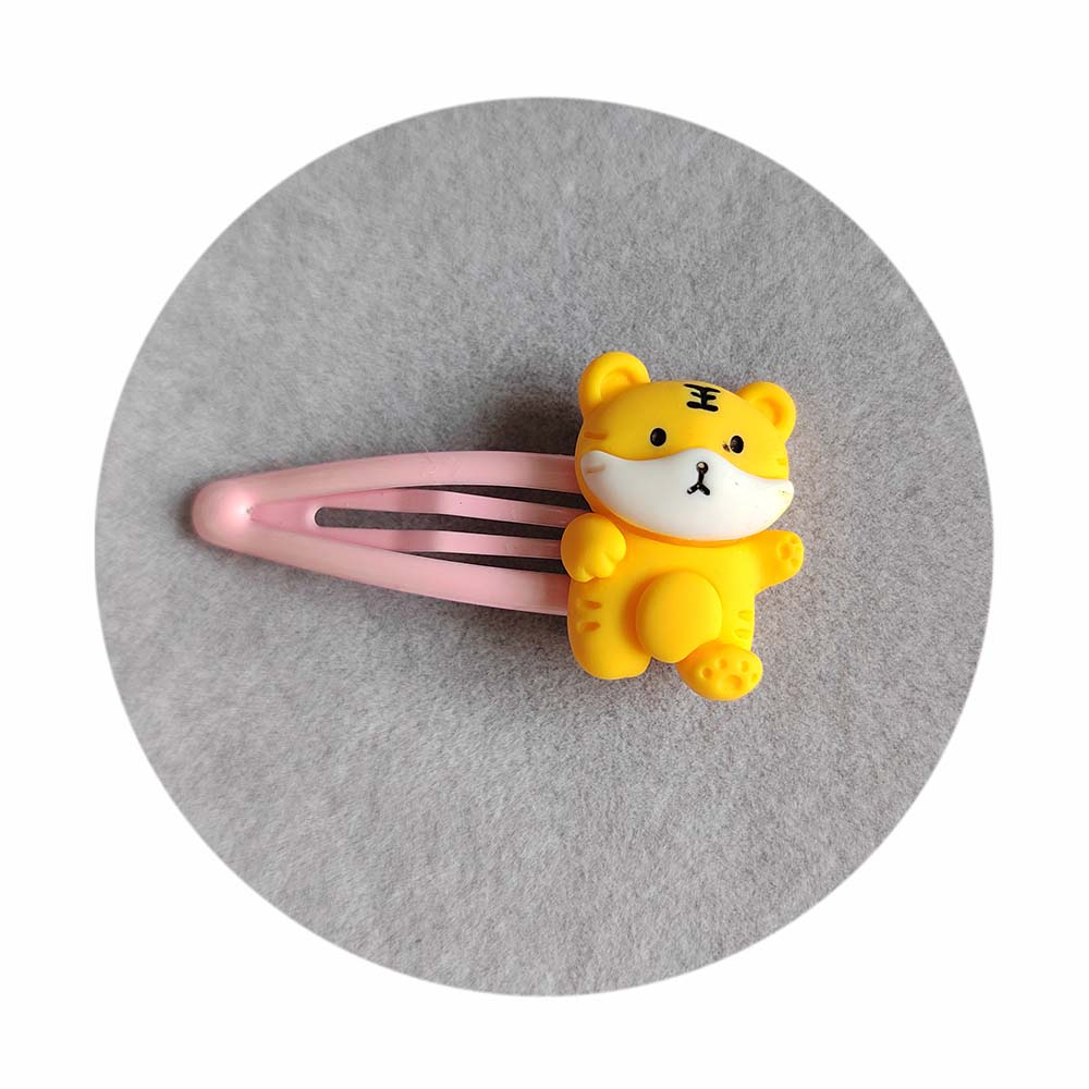 Metal Hair Bobby Clips Headwear Hairpins for Kids Girls Resin Bear Tiger Animal Hair Clips for Children