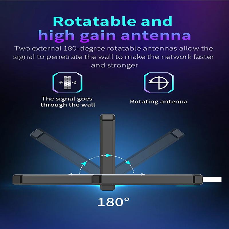 AX5400 WiFi6 Adapter 1800Mbps 5G Dual Band Wireless Network Card PC/Laptop Driver Free WPA3 USB3.0 adapter Antena Dongle