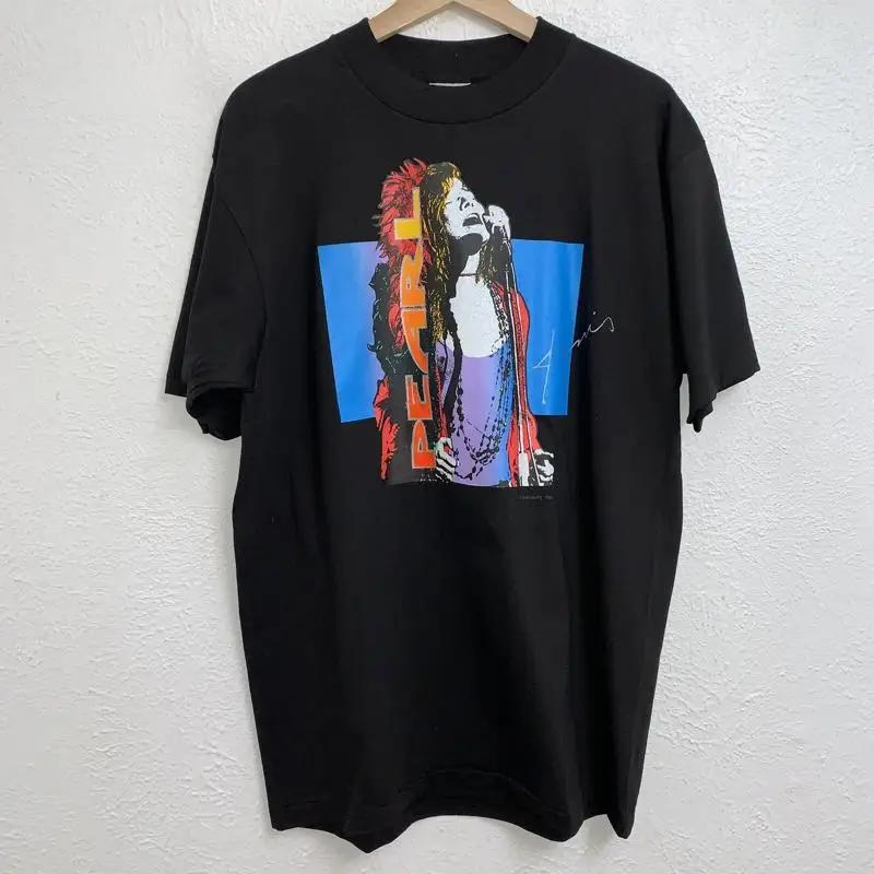 Vintage 1993 Janis Joplin Peace Band T Shirt Black Size Large