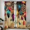 Dreamy Feather Printed Curtains   Suitable for Bedrooms and Living Rooms   Home Decoration   Family Decoration   Christmas