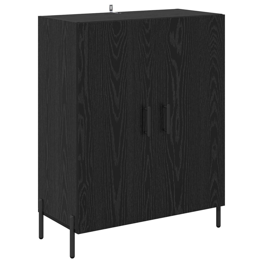 Highboard in Black Oak Look 69.5 x 34 x 180 cm Particleboard