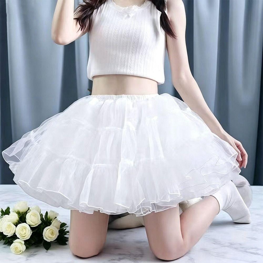 Mode Lolita Jupon Sans Cerceau Soucoupe Volante Robe de Bal Jupons Respirant Cosplay Jupe Crinoline Femmes Filles
