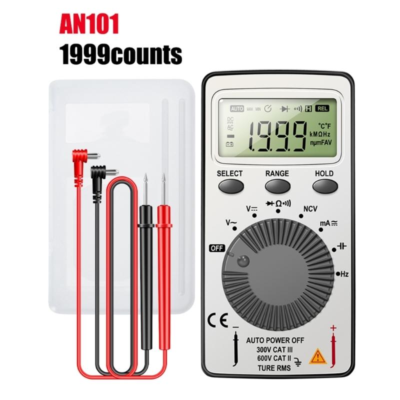 Portable Multimeter 1999 Counts Digital Multimeter Voltmeter Auto-Ranging for Testing Voltage Current Resist Continue