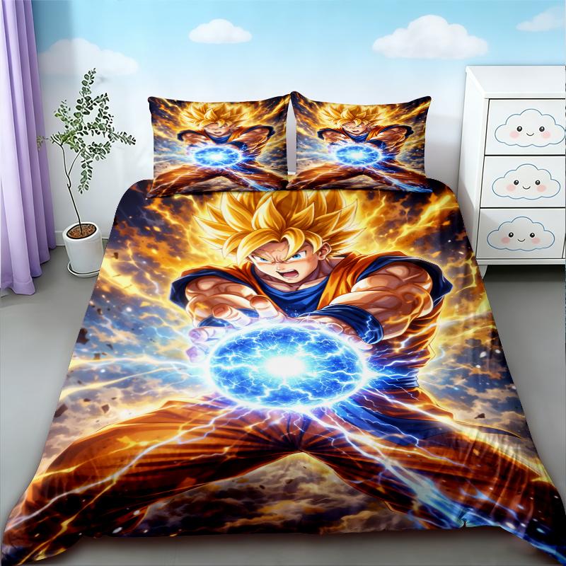 Duvet Cover Anime Pattern Dragon Ball Bedding Set Child Baby Duvet Cover Sets Bedclothes Twin Single King Kids Adult Gift Soft