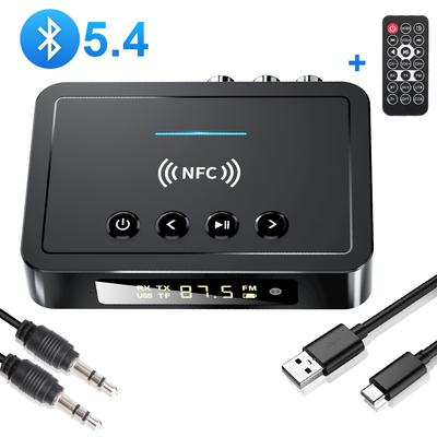Bluetooth Empfänger Sender M6 Bluetooth 5.4 3,5 mm AUX/Cinch/USB U-Disk/TF-Eingang Digitaler Adapter Universelle Fernbedienung