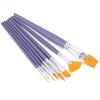 8Pcs Painting Brush Set Nylon Wool Flat Tip Watercolor Acrylic Painting Tools for Arts